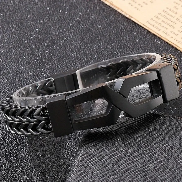 12mm Luxury Stainless Steel Bangle Bracelet - Picture 7 of 12